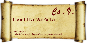 Csurilla Valéria névjegykártya